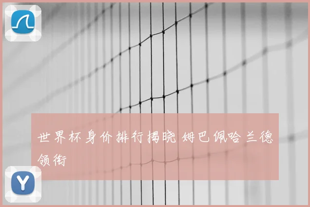 世界杯身价排行揭晓 姆巴佩哈兰德领衔